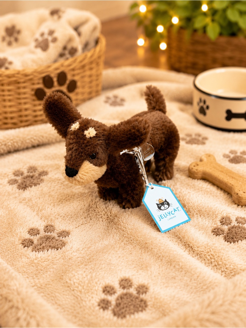 Jellycat Otto Sausage Dog Bag Charm keychain NWT